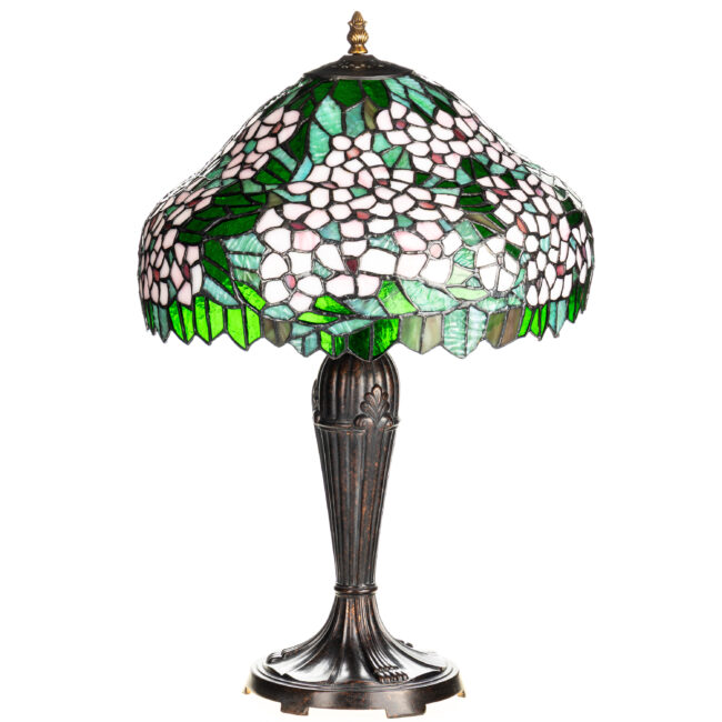 Lampă in stil Tiffany, vitraliu cu flori